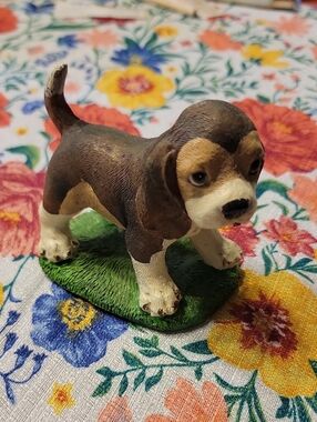Tender Times Beagle Puppy Figurine - Brown and White Ceramic Dog